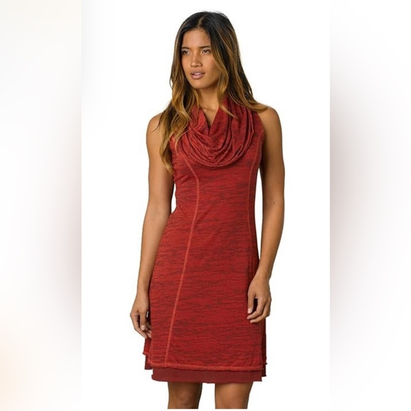 Prana Dresses & Skirts - Prana Women's Tyda Burnout Red Sleeveless Cowl Neck Dress Size M